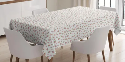 Zdjęcie produktu dla ABAKUHAUS Różowo-zielony obrus, akwarelowe kwiaty narysowane ręcznie, 140 x 200 cm, jasnoróżowy i jasnozielony