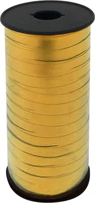 Produktbild von Geschenkband / Ballonband / Polyband / Kräuselband - metallic gold 92m