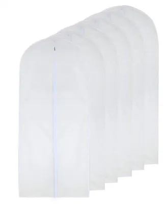 Immagine prodotto di Sacchetto per abiti trasparente, 60 cm x 140 cm, bianco, confezione da 6 pezzi
