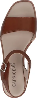 Produktbild von Caprice Damen Sandale aus Leder mit Karree Form und Klettverschluss 9-28202-44, Größe:40 EU, Farbe:Braun