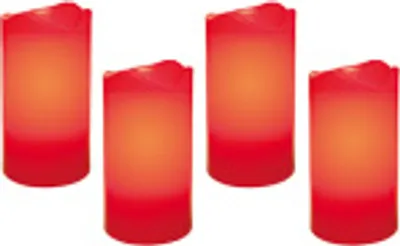 Produktbild von Best Season 4er LED-Wachskerzenset mit Fernbedienung, rot, Kerzen einzeln schaltbar, ca. 10 x 6 c, 067-12