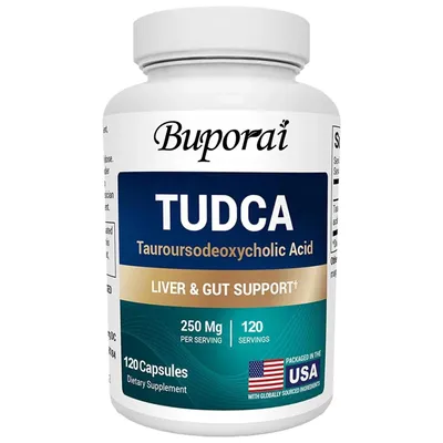 Immagine prodotto di TUDCA Acido tauroursodesossicolico (120 capsule) Integratore alimentare, fegato, intestino, digestione, salute dell'apparato digerente, equilibrio metabolico