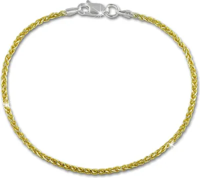 Image de SilberDream Bracelet femme torsadé 925 argent poli 19cm doré SDA2069Y