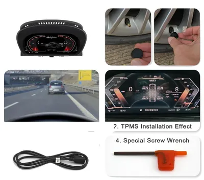 Zdjęcie produktu dla Cyfrowy zestaw wskaźników, wyświetlacz HD, kompatybilny z i modelami SUV, X5 E70 TPMS
