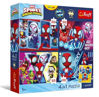 Imagen del producto de Rompecabezas 4 en 1 Spidey + póster TREFL
