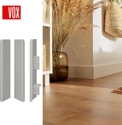 Zdjęcie produktu dla VOX Endkappen 203 ESPUMO – zaślepki do listew przypodłogowych – wodoodporne i odporne na uderzenia – 2,5 m – szare