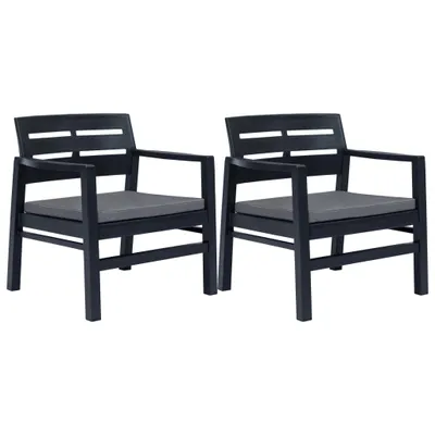 Immagine prodotto di set da pranzo da giardino 3 pezzi in plastica antracite