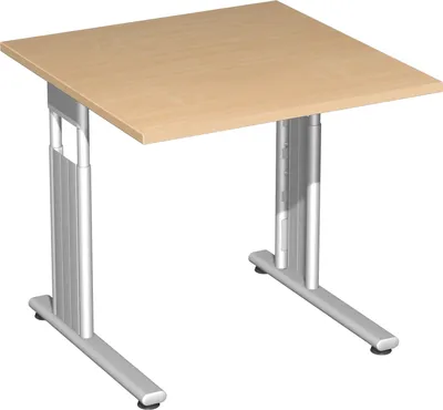 Produktbild von Geramöbel Schreibtisch höhenverstellbar, 800x800x680-820, Buche/Silber, S-617101-BS