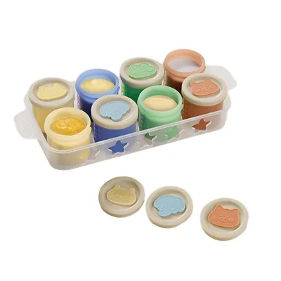 Produktbild von Silikon Beikost-Behälter Set (50ml pro Fach),Babybrei Gefrierform & Aufbewahrungsbox,Mikrowellen- & Dampfgar-geeignet,Auslaufsichere Silikonbox für Babynahrung & Saucen