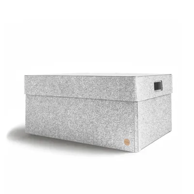 Produktbild von Aufbewahrungsbox CLASSIC Filz 61 x 44 x 28 cm mit Deckel in hellgrau meliert