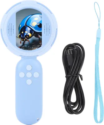 Imagen del producto de Microscopio digital portátil, con pantalla IPS de 2 pulgadas, zoom digital de 4x y 1MP, juguete educativo inteligente para estudiantes