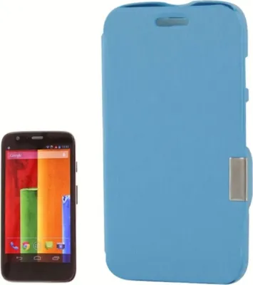Produktbild von Handyhülle Tasche für Motorola Moto G / X1032 Hellblau gebürstet