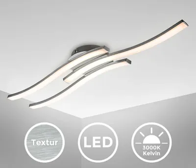 Produktbild von Deckenleuchte 56,5x12 cm - 18W, 1440lm, LED, warmweiß, silberfarbig