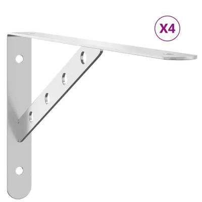 Obrázek produktu pro Policové držáky 4 ks 30 x 2,5 x 15,5 cm stříbrné nerezová ocel