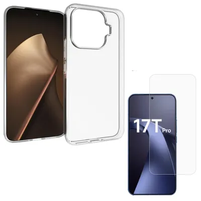 Obrázek produktu pro Pouzdro na mobil + ochranné sklo 9H pro Xiaomi 17T Pro, TPU, sada 2 v 1, průhledné