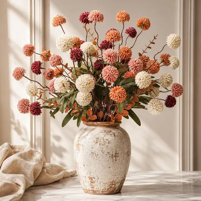 Produktbild von 18 künstliche Blumen zur Herbstdekoration – Tischdekoration