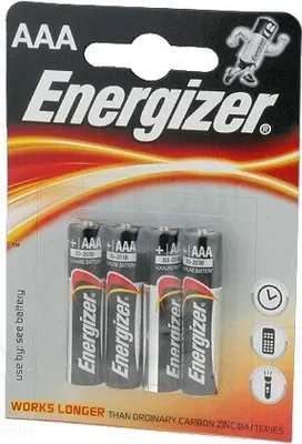 Image de 1 pile : alcaline. Nombre de piles : 4. 1,5 V. Type : AAA. Rechargeable : non. Piles