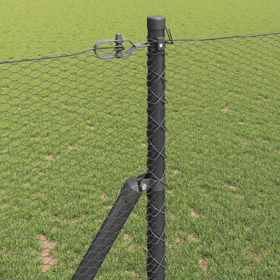 Produktbild von Gartenbegrenzungszaun mit grauen Zaunpfosten für Tiere und Sichtschutz