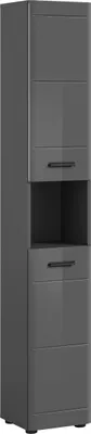 Produktbild von Hochschrank >Soft< in Grau Hochglanz - 30x180x30cm (BxHxT)