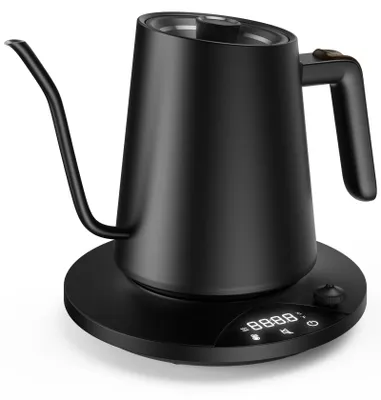 Zwanenhals-Wasserkocher 0,9 L, 1200 W, Edelstahl, Temperatureinstellung