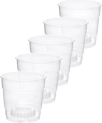 Produktbild von Stilvolle Blumentöpfe rund: Grüne Schönheit für Zuhause GD-0024 (5 Stück – Transparent, 12cm H=10,5cm)