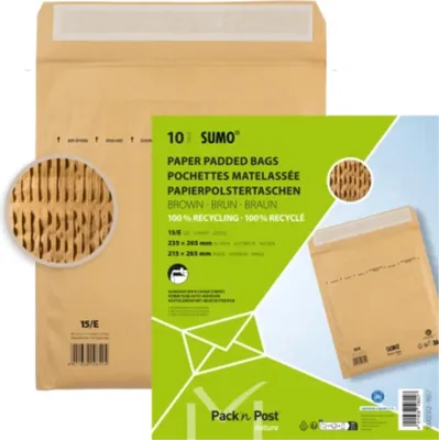 Produktbild von Papierpolstertasche 1515, 215 x 265 mm, braun, 1 Packung = 10 Stück
