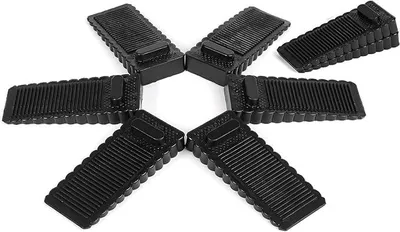 Produktbild von PolkaHome® 6er Set Antirutsch Türstopper aus Silikon – Stapelbare Türkeile für alle Böden, Höhenverstellbar 0,3-6 cm, Schwarz
