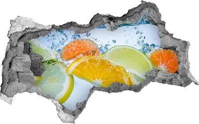 Produktbild von Selbstklebender Loch-3D-Aufkleber 95x73 cm Citrus unter Wasser