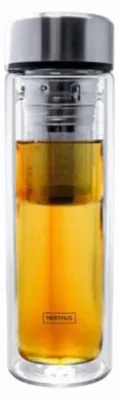 Productafbeelding van Dubbelwandige glazen fles met infuser, 350 ml, voor wijn en andere dranken