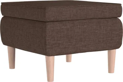 Image de Tabouret avec pieds en bois Marron Tissu