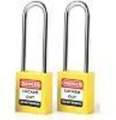 Productafbeelding van Veiligheidssloten, Lockout Tagout, 76 mm, 2 stuks, geel, kunststof