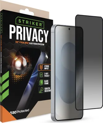 Produktbild von Striker Xtreme Impact Privacy  Samsung Galaxy S24 Panzerglas Gehärtetes Glas Displayschutz Privacy - Hüllenfreundlich - Schwarz