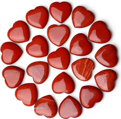 Produktbild von Roter Jaspis Herz aus Stein 20pcs Natürliche Edelsteine 20mm