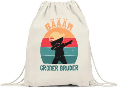 Produktbild von Bäääm! Großer Bruder Tasse  Geschenk Ankündigung Dab Geburt Babynews Turnbeutel Gymsack