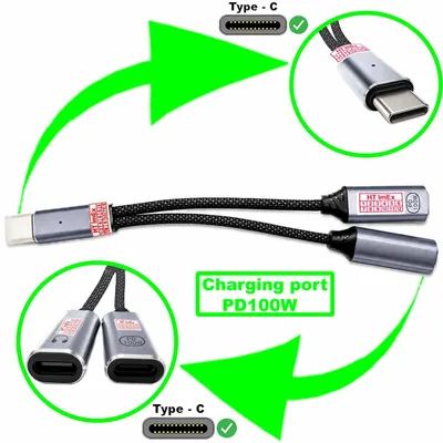 Produktbild von USB C Kopfhörer Adapter Und Laden, Splitter 2-In-1 Type C  Adapter 100W