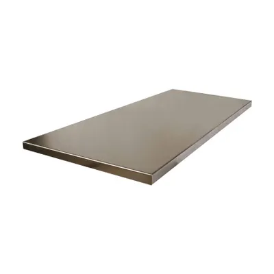 Zdjęcie produktu dla Blat roboczy ze stali nierdzewnej, wymiary 1859 x 550 mm, grubość 30 mm, do warsztatu