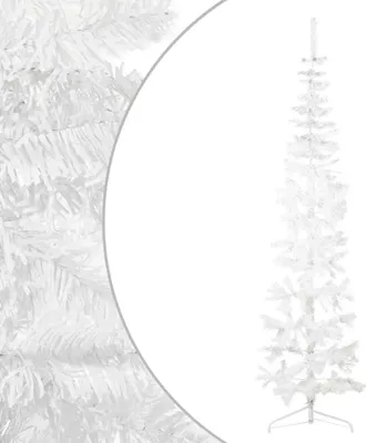 Image de vidaXL Semi-sapin de Noël artificiel avec support Svelte blanc 240 cm