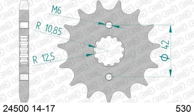 Produktbild von AFAM Stahl Standard Ritzel vorne - 530