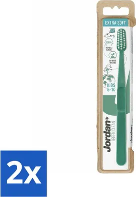 Zdjęcie produktu dla Szczoteczka do zębów Jordan - Green Clean - Extra soft - 5 do 10 lat - Value pack - 2 szt