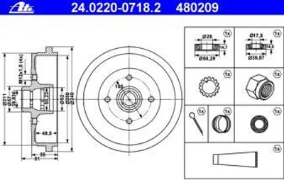 Produktbild von ATE Bremstrommel  24.0220-0718.2