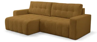 Produktbild von Selsey Maillo – Ecksofa mit Schlaffunktion & Bettkasten, Cord, Universal, Senfgelb