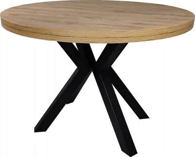 Obrázek produktu pro Kulatý stůl černý METAL X REFLECTED OAK Ø90/190