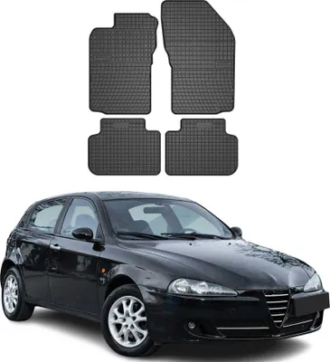 Obrázok produktu pre 2000-2010 Alfa Romeo 147 156 podlahové rohože gumové čierne 4 ks