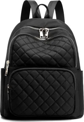 Produktbild von Rucksack für Damen, Reiserucksack aus Nylon, schwarze Umhängetasche, kleiner, lässiger Tagesrucksack für Damen
