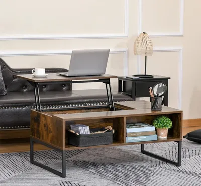 Produktbild von Couchtisch,Sofatisch Wohnzimmertisch Kaffeetisch mit Höhenverstellbarer 100 x 60 x 44 cm