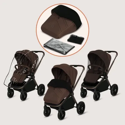 Obrázok produktu pre Lionelo Mika Plus 3v1 kočík do 38 mesiacov (22 kg), XXL strieška s UPF50+, 3-stupňové nastavenie rodičovskej rukoväte - Mocha mousse
