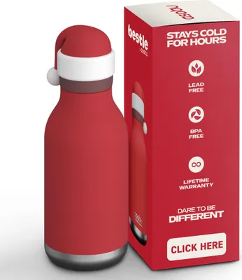 Zdjęcie produktu dla Asobu® Butelka do picia dla dzieci BESTIE ze słomką 460ml - SANTA