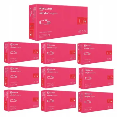 Immagine prodotto di Guanti in nitrile 100 pz. 9-L Nitrylex Magenta - 10 pz.