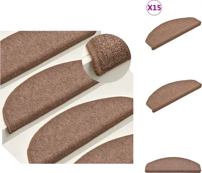Obrázok produktu pre vidaXL Rohože na schody 15 ks Hnedé 65x24x4 cm - rohože na schody