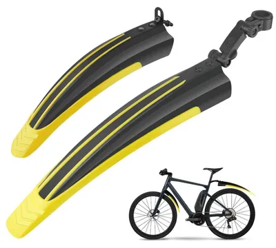 Obrázok produktu pre Sada blatníkov na bicykel, univerzálna, pre kolesá 20-26 palcov, žltá farba